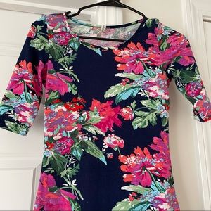 Floral 3/4 sleeve bodycon dress
